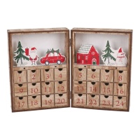 Calendario de adviento de Navidad con cajones de 35,5 x 24 cm