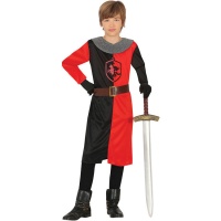 Disfraz de guerrero del medievo rojo para niño