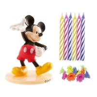 Set para tartas de figura de Mickey Mouse y velas - Dekora