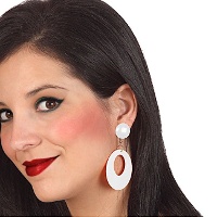 Pendientes de sevillana blancos o rojos - 1 par