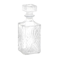 Botella de 0,90 L de cristal grabado rombos
