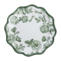 Plato de 26,5 cm floral verde