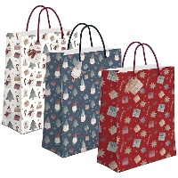 Bolsa regalo de 45 x 33 x 10 cm de Navidad 3 modelos - 1 unidad