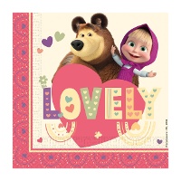 Servilletas de Masha y el Oso de 16,5 x 16,5 cm - 20 unidades