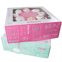 Caja de 32 x 32 x 11,5 cm para tarta Quotes - 2 unidades