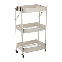 Carrito auxiliar de 77 x 45 x 30 cm plegable Natural