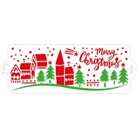 Stencil de paisaje de Navidad de 10 x 28 cm - Decora