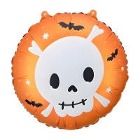Globo redondo con calavera y murciélagos de 45 cm - PartyDeco