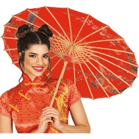 Sombrilla roja oriental de 82 cm