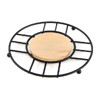 Salvamantel de 18 cm metálico blanco o negro - 1 unidad