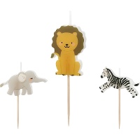 Velas de Safari mix - 3 unidades