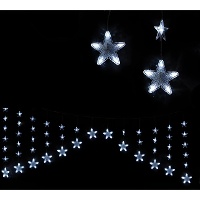 Cortina estrellas de luces de 2,2 x 0,9 m - 136 leds