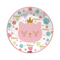 Platos de Gato princesa de 18 cm - 8 unidades