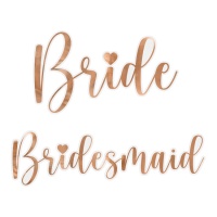 Pegatina para bodas para copa Bride y Bridesmaid - PartyDeco - 6 unidades