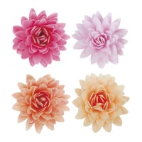 Obleas de flores de loto de 4 colores de 5,5 cm - Dekora - 18 unidades