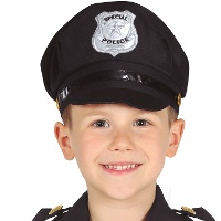 Gorra de policia negra infantil