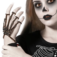 Pulsera de mano de esqueleto plateado