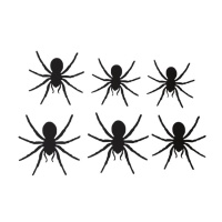 Arañas negras con adhesivo - 12 unidades