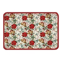 Bandejas de 34 x 25 cm de cartón de flor de Navidad y campanas - 2 unidades
