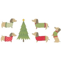 Figuras de madera troquelada de Perro Salchicha - 6 unidades