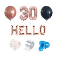 Kit de globos Hello 30 - Monkey Business - 95 unidades