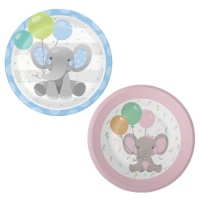 Platos de Elephant Baby de 22 cm - 8 unidades