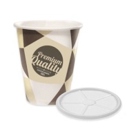 Vaso 250 ml de cartón con tapa plana - 25 unidades