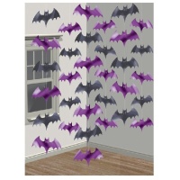 Colgantes de murciélagos lilas y negros - 6 unidades