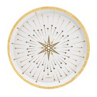 Platos de 23 cm de Estrella blanca - 6 unidades