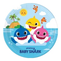 Platos de Baby Shark compostables de 23 cm - 8 unidades