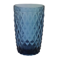 Vaso de 350 ml cristal grabado azul