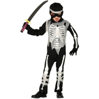 Disfraz de esqueleto ninja negro para niño