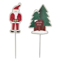 Picks de Papá Noel y árboles de Navidad - Wilton - 12 unidades