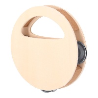 Pandereta de madera con asa - 1 unidad