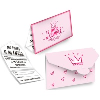 Invitaciones de Princesas - 6 unidades