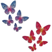 Obleas de mariposas de colores de 3 a 6 cm - Dekora - 79 unidades