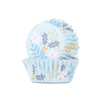 Cápsulas para cupcakes de fiesta floral navideña con interior de aluminio - PME - 30 unidades