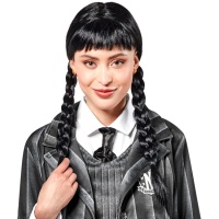 Peluca de Miércoles Addams adulta