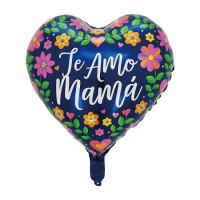 Globo de Te Amo Mamá con flores de 45 cm