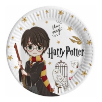Platos de Harry Potter de cartón compostable de 23 cm - 8 unidades
