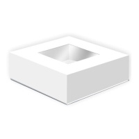 Caja para tarta blanca con ventana de 33 x 33 x 9,5 cm - Sweetkolor - 5 unidades