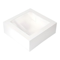 Caja de 33 x 33 x 9,5 cm para tarta blanca con ventana - 5 unidades