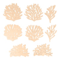 Figura de madera de hojas marinas - Artemio - 8 unidades