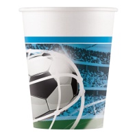 Vasos de fútbol de gol azul de 200 ml - 8 unidades