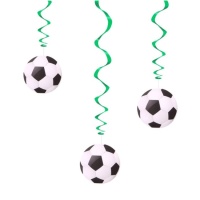 Colgantes decorativos de balones de fútbol - 3 unidades