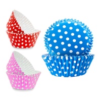 Cápsulas para cupcakes de colores con lunares - Pastkolor - 24 unidades