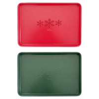 Molde rectangular de Navidad de 39,5 x 27 x 2,4 cm - Decora