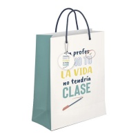 Bolsa regalo de 18 x 10 x 2,3 cm de Sin profes como tú la vida no tendría clase - 1 unidad