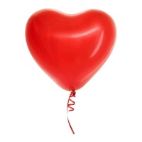 Globos de látex de corazón rojos de 28 cm - 6 unidades