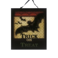 Cartel de truco o trato Halloween de 23,5 x 28 cm